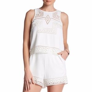 Parker | White Eyelet Romper XS